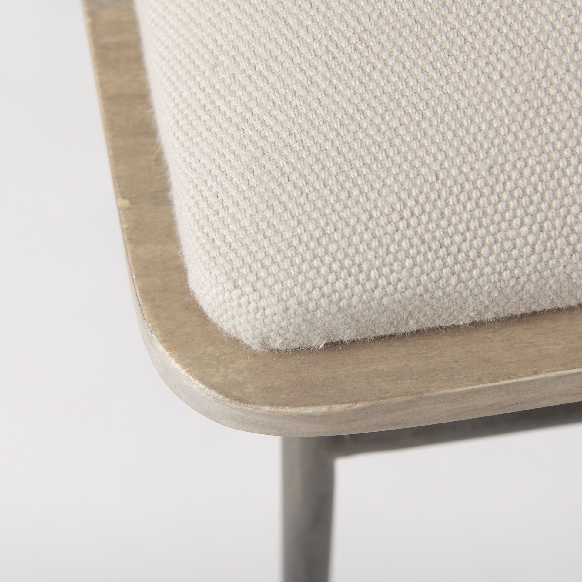 Camille  Cream Fabric Seat with Metal Frame Bench large image 