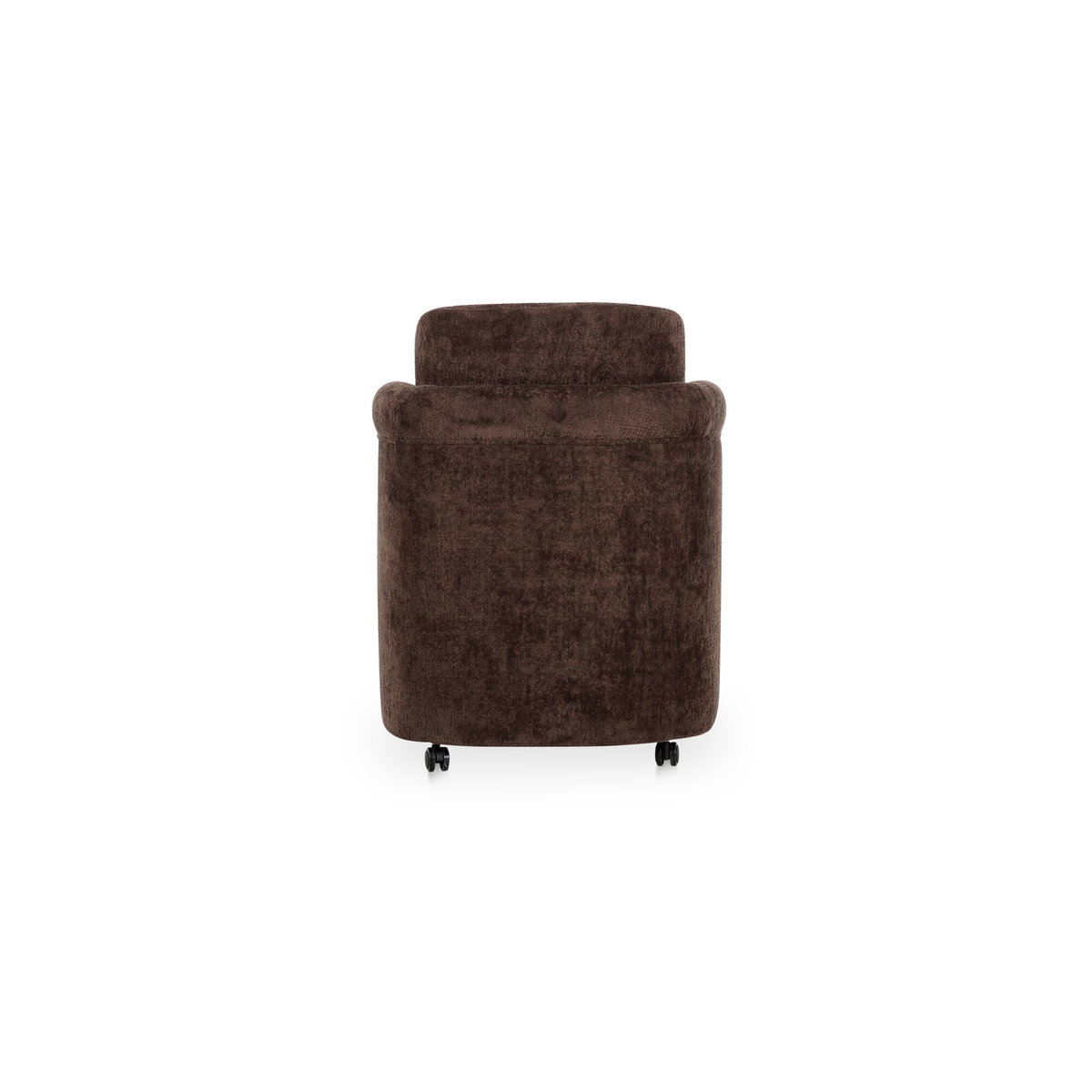 Mesto Rolling Dining Chair Dark Brown, by Moe's Home, 26" width x 32.5" height x 25.6" depth View 6