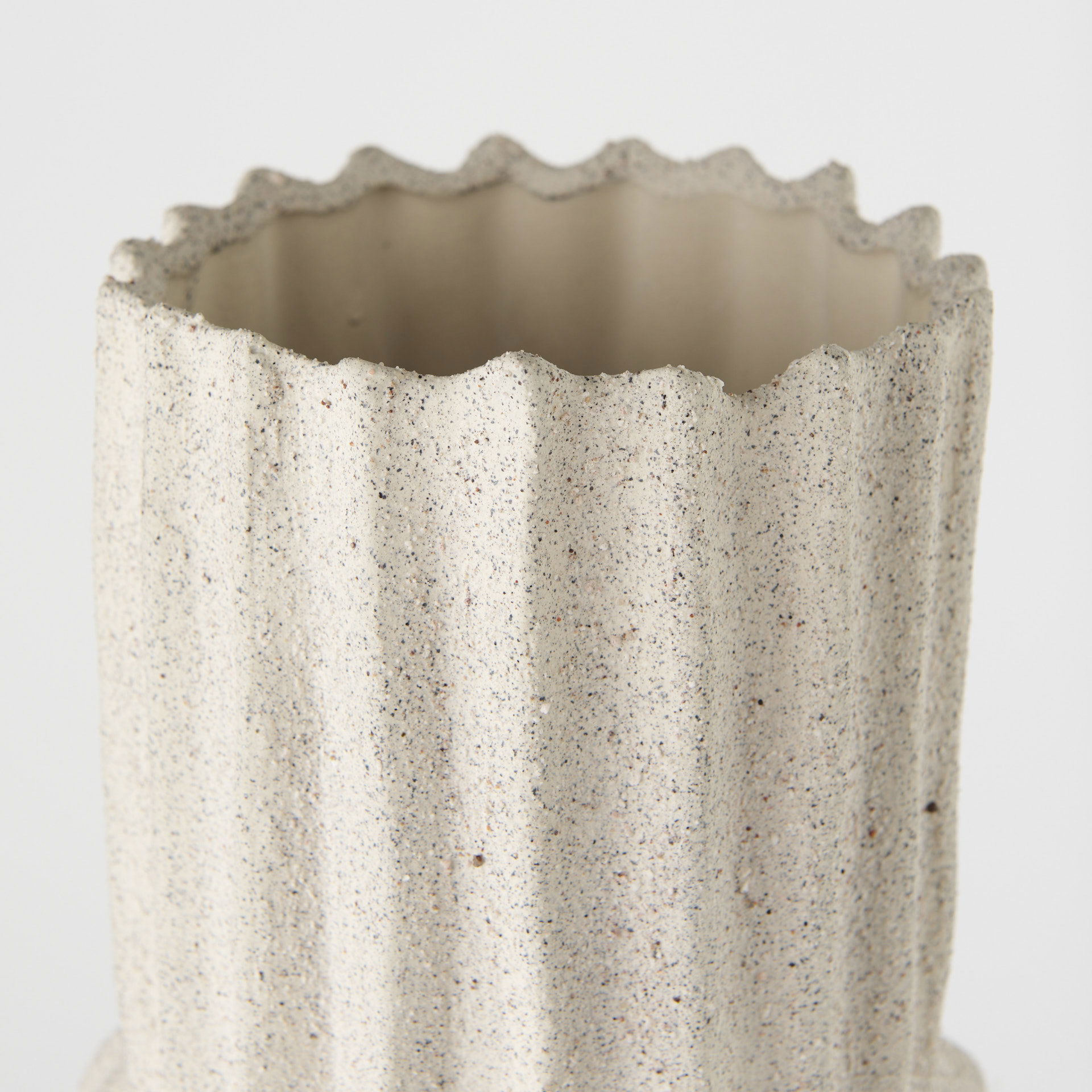 Cardon 23.0H Cream Ceramic Vase large image 