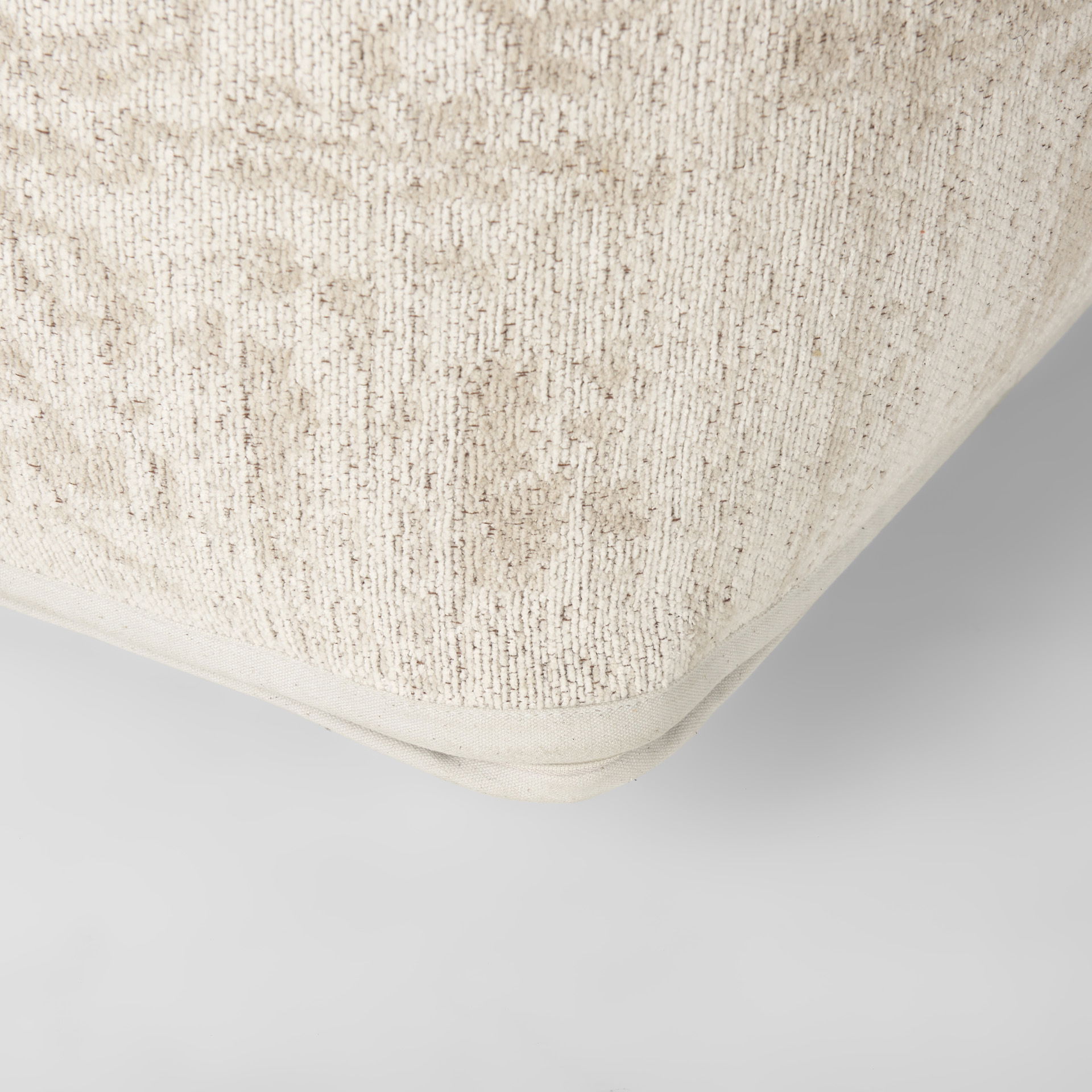 Khloe Large Cream Pouf, Ottoman by Mercana, 36" length x 36" width x 17" height View 8