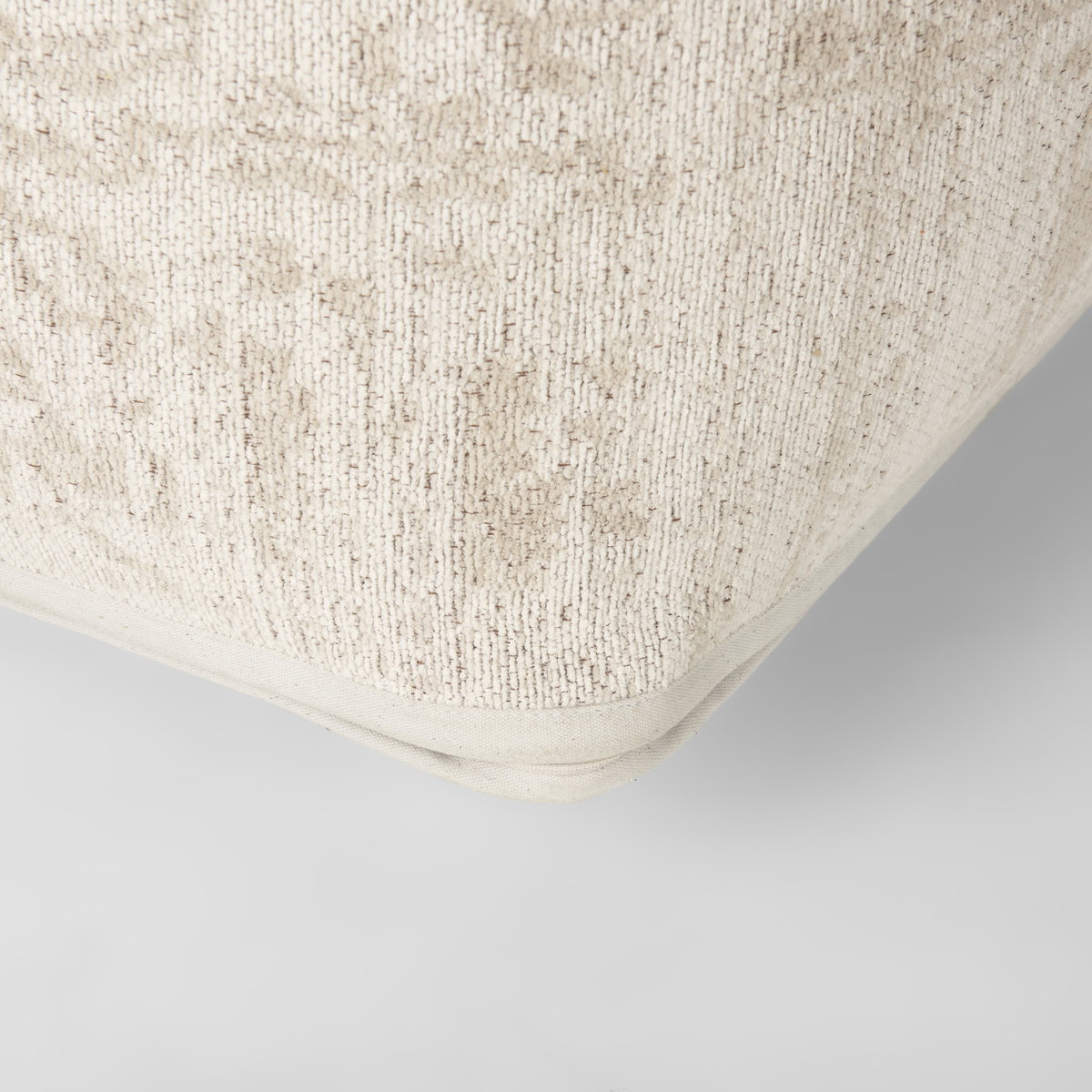 Khloe Large Cream Pouf, Ottoman by Mercana, 36" length x 36" width x 17" height View 9