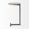 Ballatine 15L x 15W x 27H Brown Wood Round Top with Black Metal Base Accent Table thumbnail 3