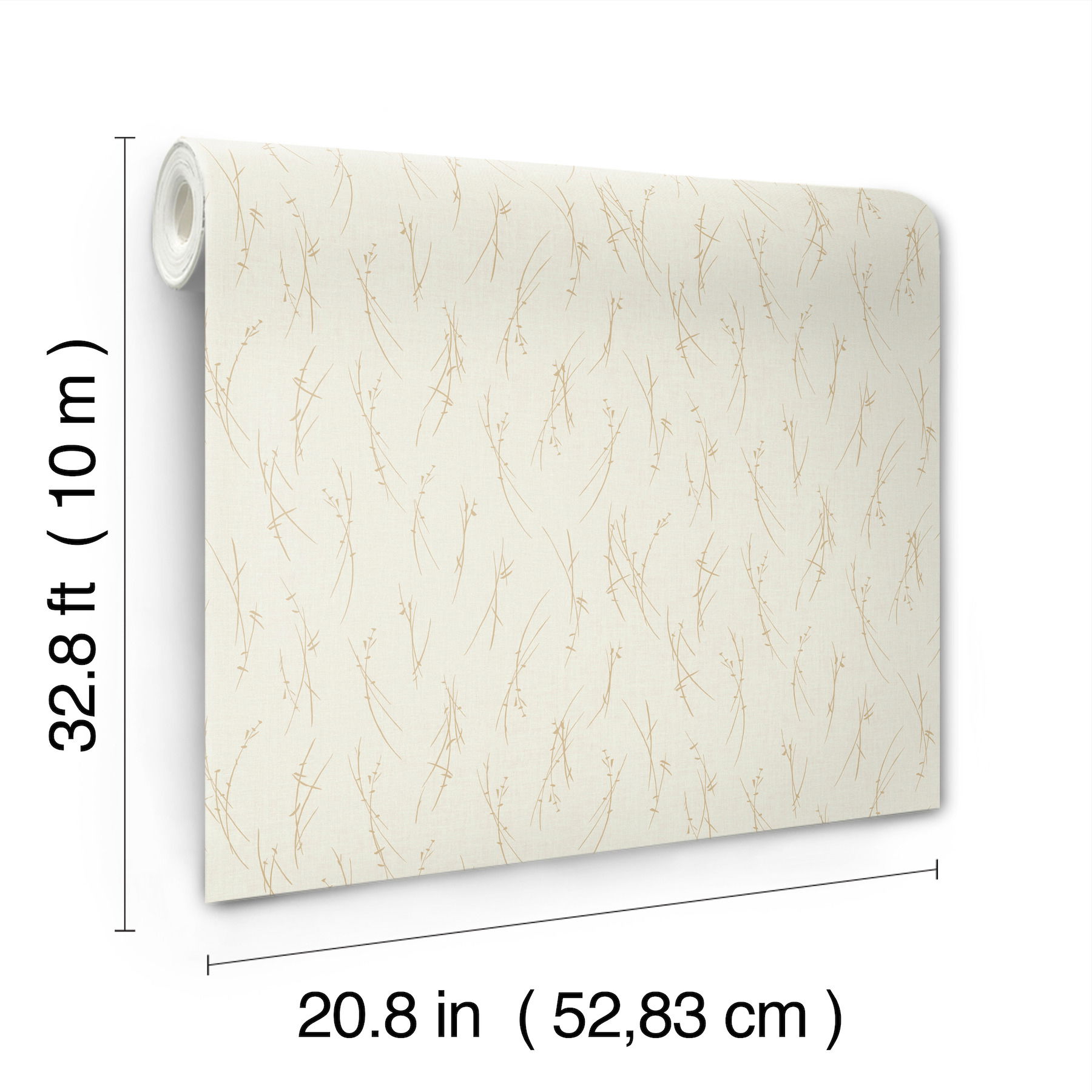 Sprigs Cream & Gold Wallpaper large image 