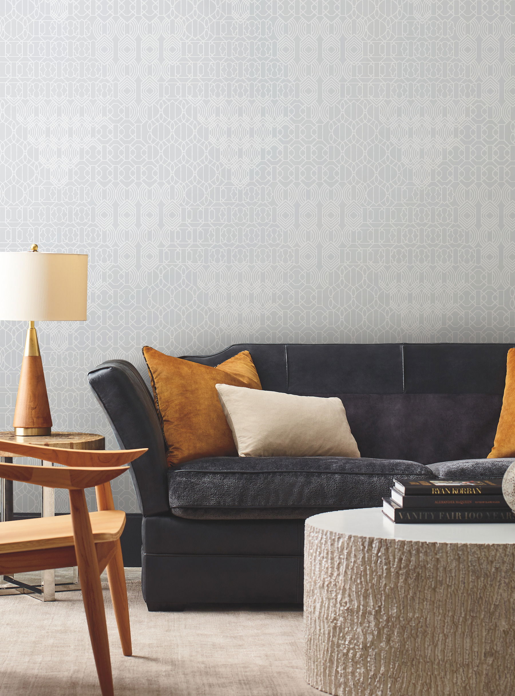 Modern Chandelier Light Blue Wallpaper large image 