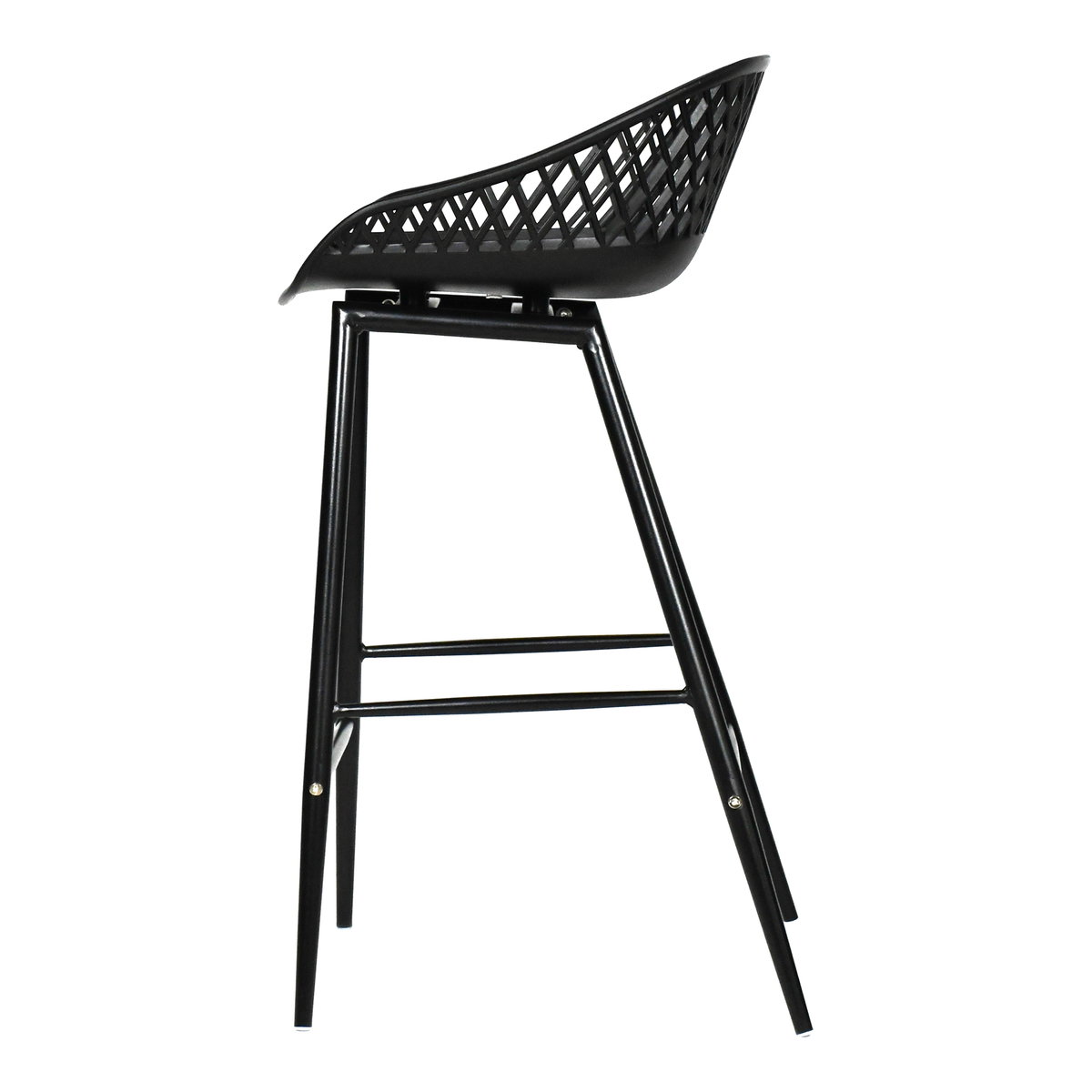 Piazza Outdoor Counter Stool Black - Set Of Two, Outdoor Chair by Moe's Home, 1'7" width x 2'10" height x 1'7" depth View 5