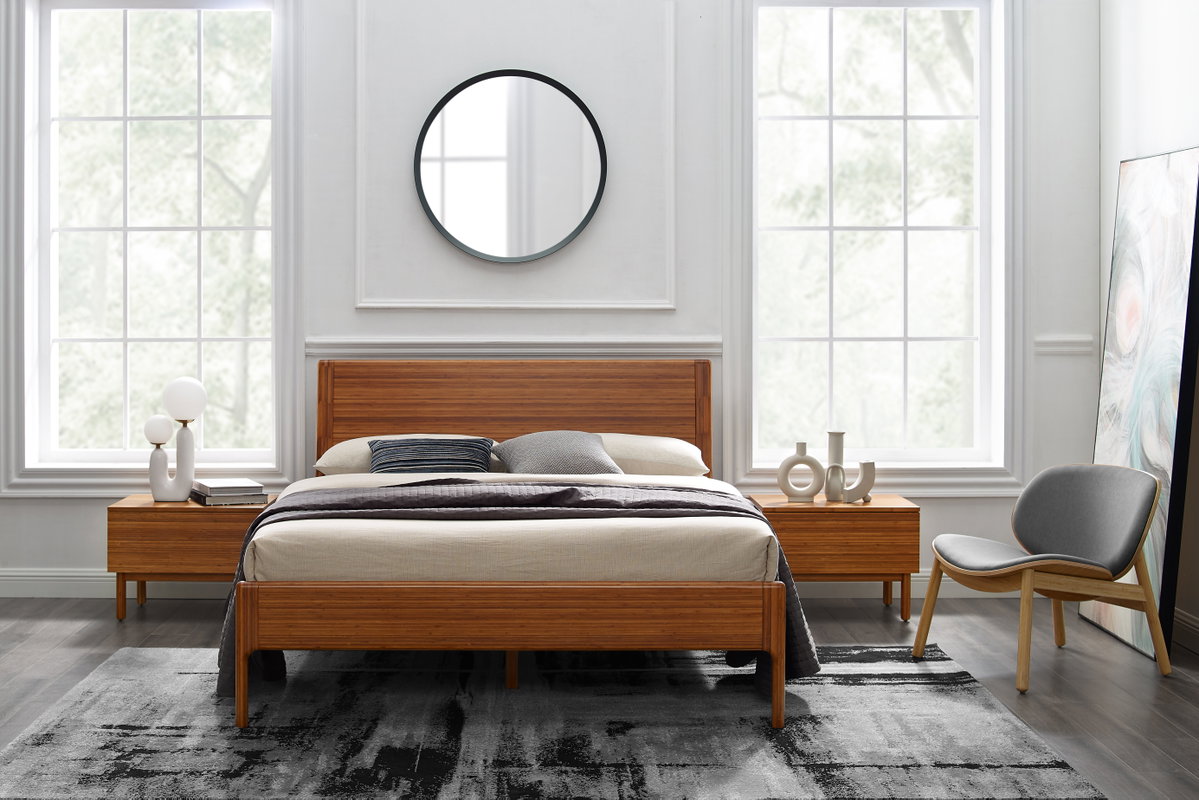 Ventura Cal King Platform Bed, Amber, by Greenington, 91.25" length x 76.5" width x 39.5" height View 12