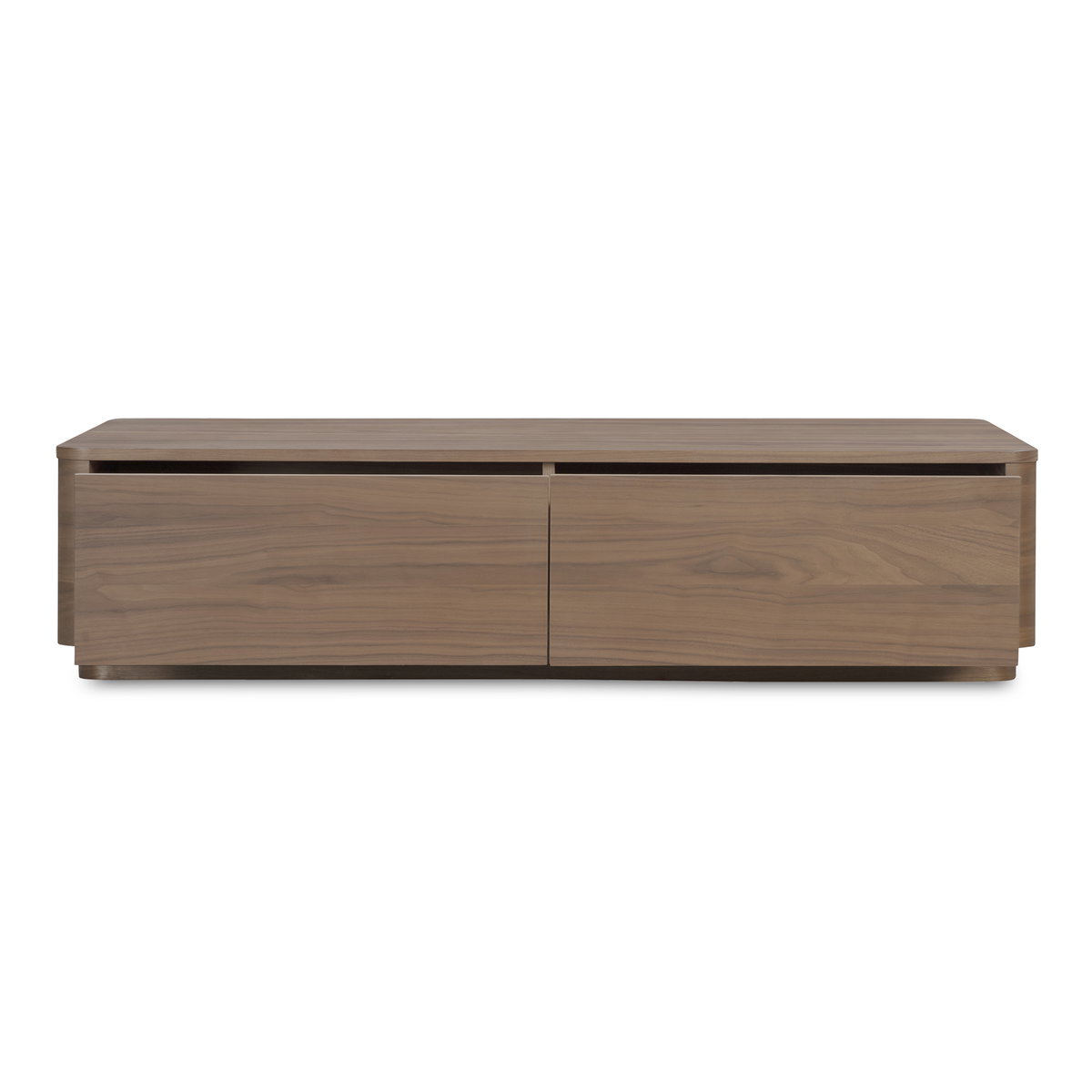Round Off Coffee Table Walnut Brown, by Moe's Home, 55" width x 13" height x 30" depth View 4