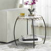 Chainlink White Marble Side Table, Side & End Table by Uttermost, 25.25" width x 21.75" height x 25.25" depth thumbnail 2