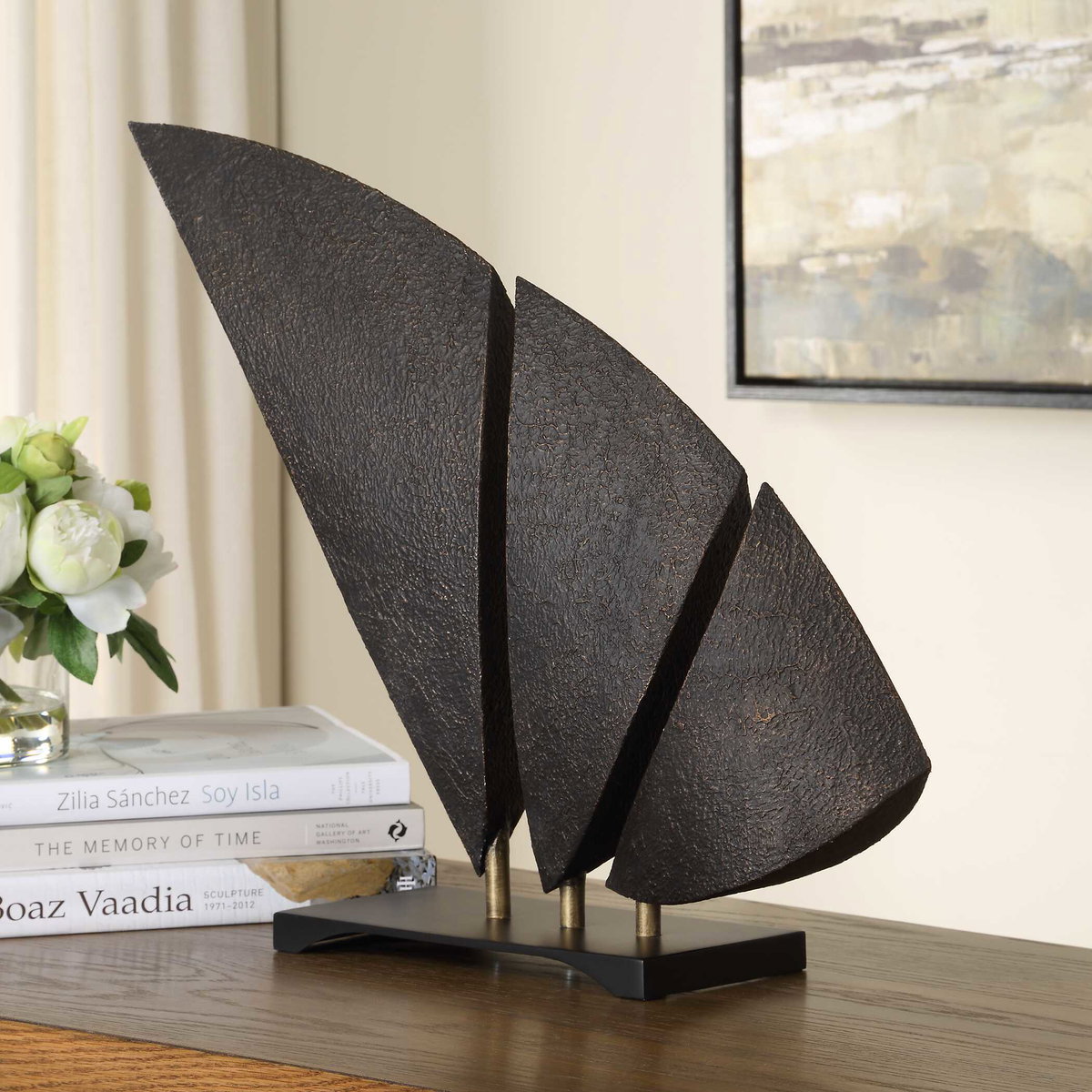 Wind Crest Dark Bronze Sculpture, Figurines & Statue by Uttermost, 20.5" width x 17" height x 5" depth View 3