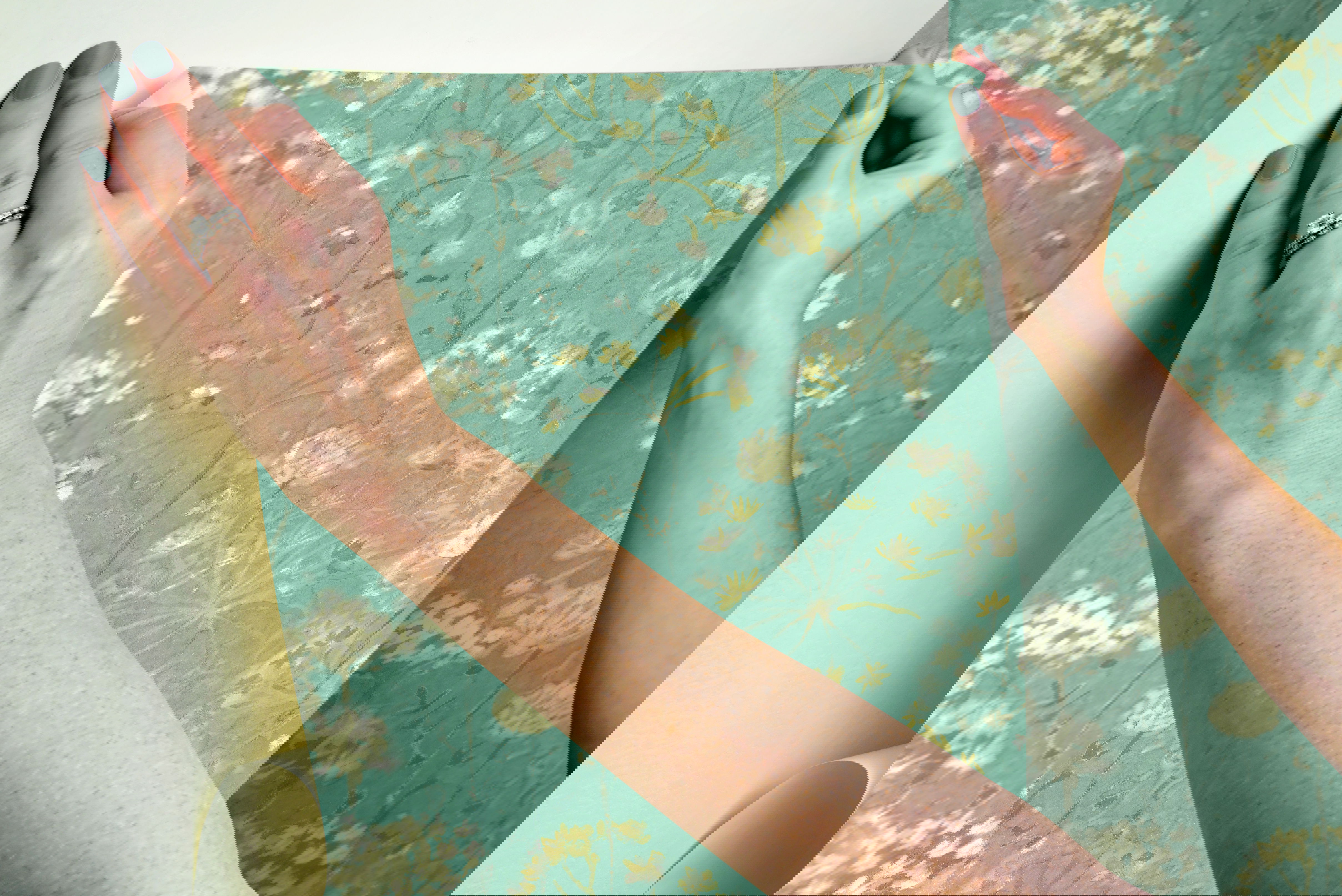 Botanical Fantasy Blue & Beige Peel & Stick Wallpaper, by York Wall, 20' length x 2'3" width x 0.02" depth View 6