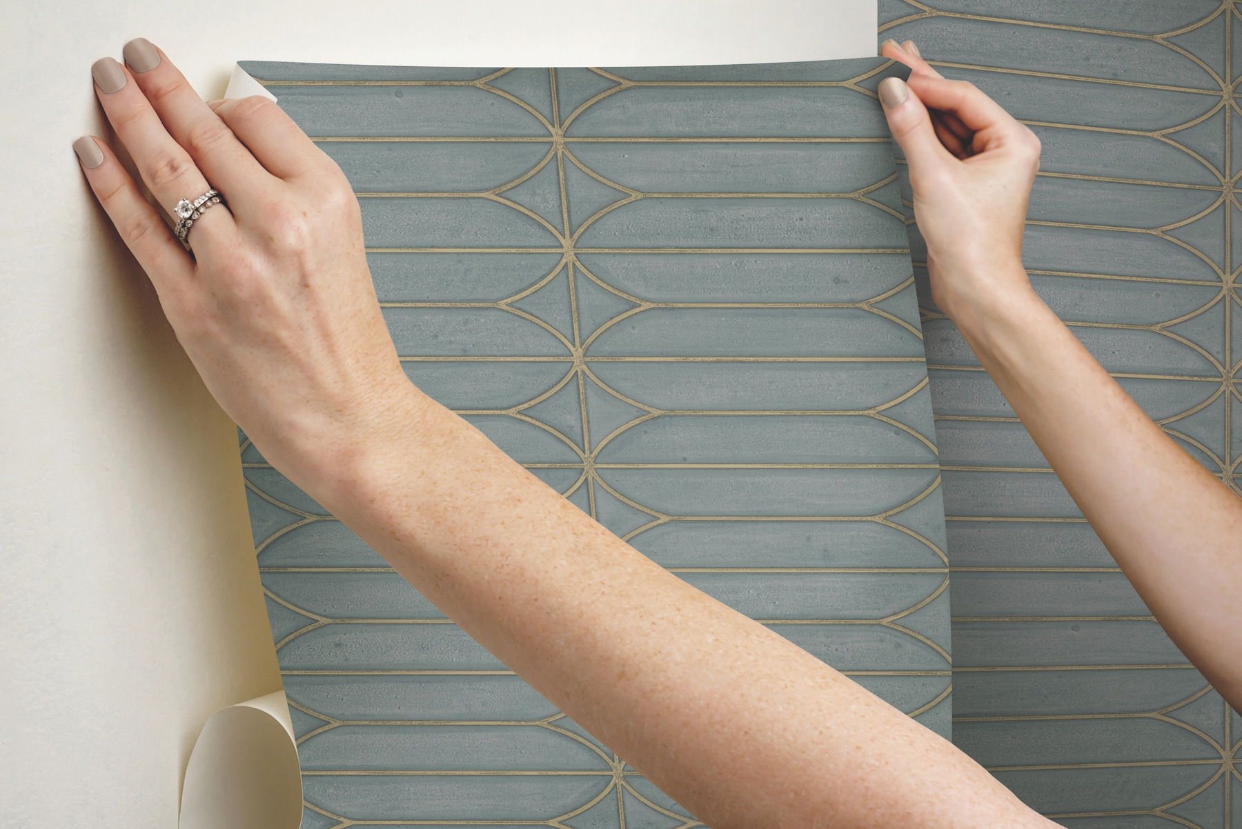 Pavilion Charcoal Peel & Stick Wallpaper large image 