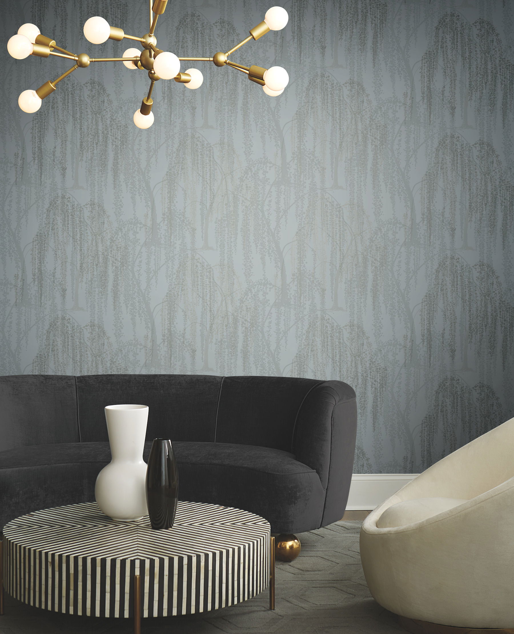 Willow Glow Smokey Blue Wallpaper large image 