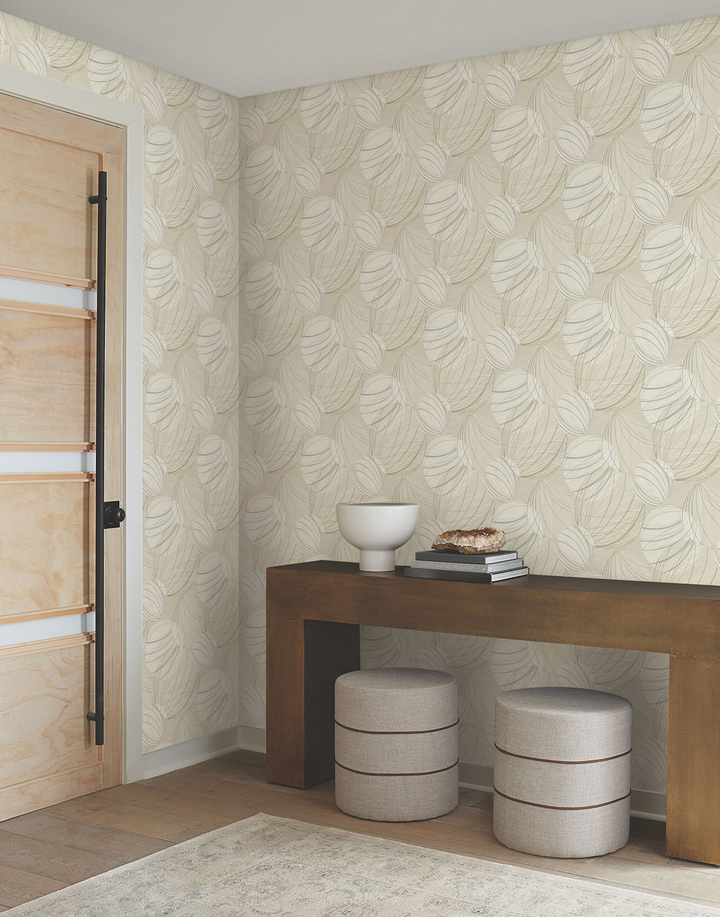 Floating Lanterns Taupe Wallpaper large image 