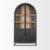 Sloan 80.5H Black Wood with Black Metal Frame Arched Cabinet thumbnail 4