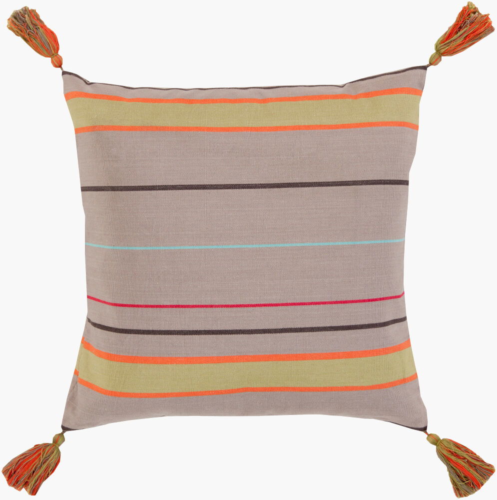 Stadda Stripe Accent Pillow, Decorative Pillow by Surya, 18" length x 18" width