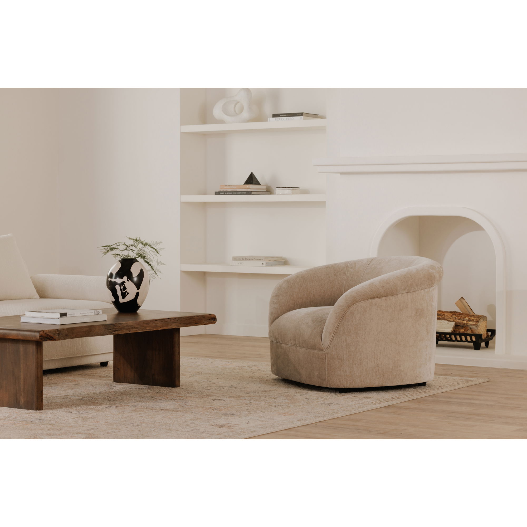 Thora Lounge Chair Beige large image 
