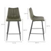 Alibi Counter Stool Dark Green - Set Of Two, Counter & Bar Stool by Moe's Home, 17.7" width x 37" height x 20" depth thumbnail 12