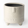 Jacob I Short White Ceramic Smiling Face Vase, by Mercana, 7.48" length x 6.69" width x 6.89" height thumbnail 5