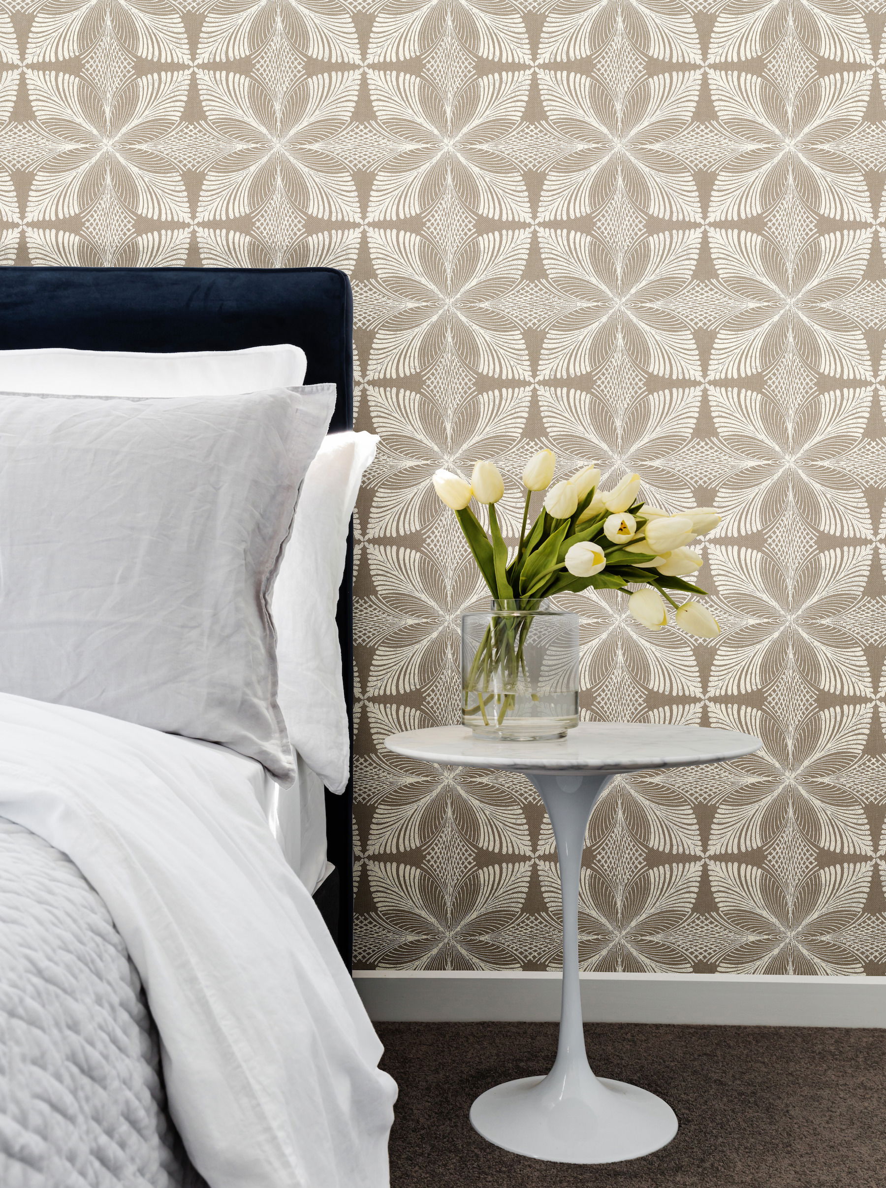 Roulettes Tan Metallic Wallpaper large image 