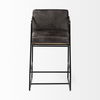 Stamford 36' Total Height Black Leather Seat with Wood Back, Metal Frame Counter Stool thumbnail 3