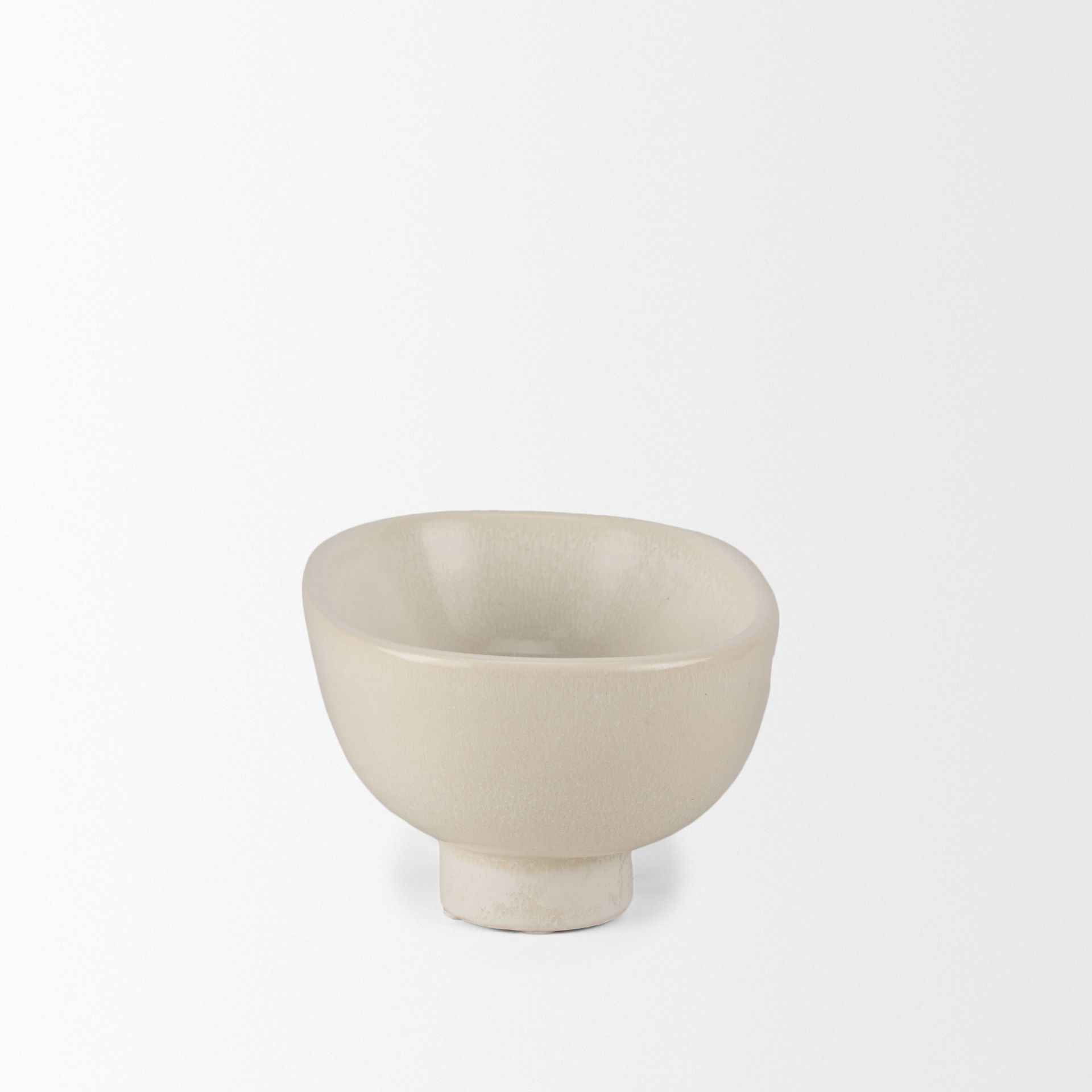Tyren Cream Glazed Decorative Oblong Ceramic Bowl large image 