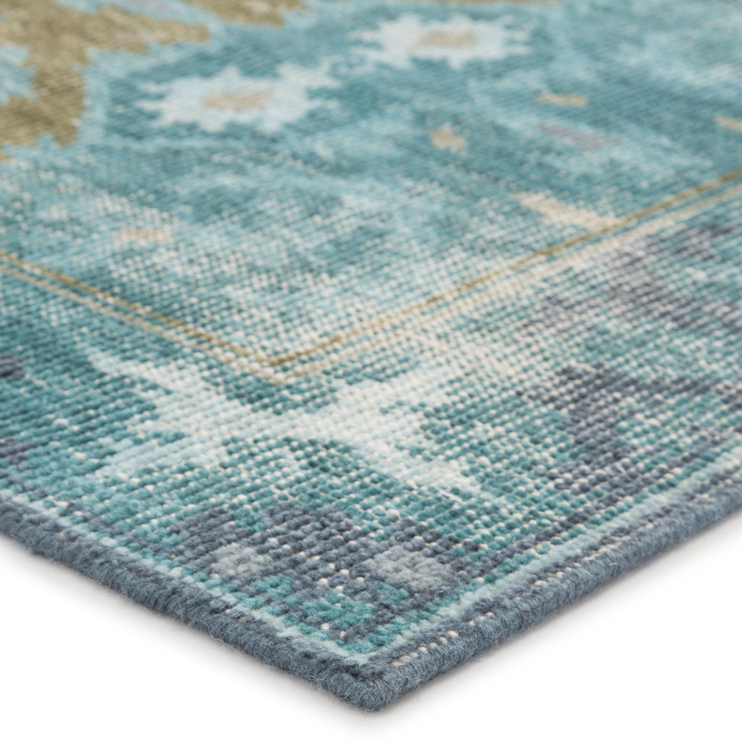 Jaipur Living Modify Handknotted Medallion Teal Olive Area Rug large image 