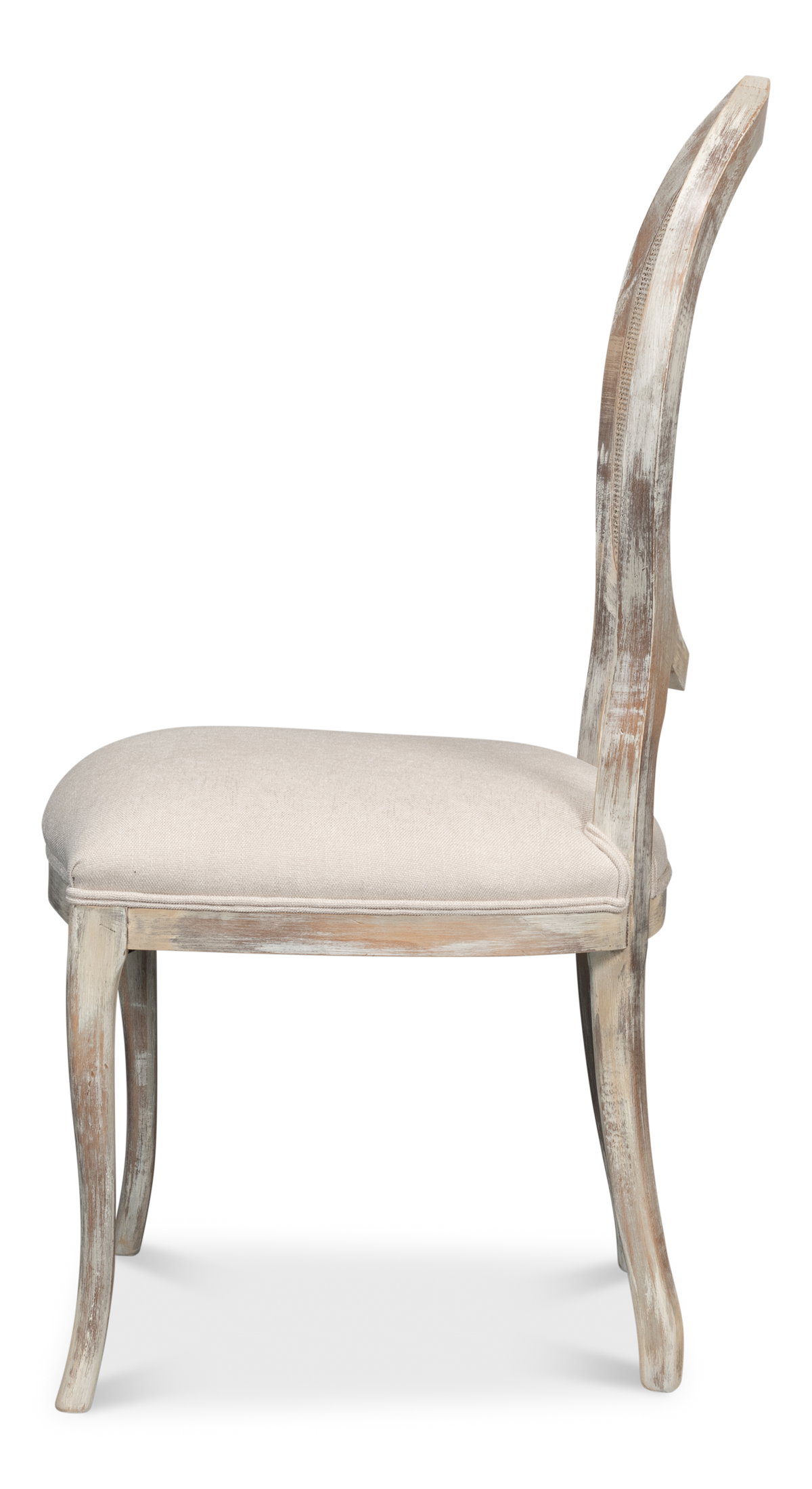 Oval Cane Back S/Chair Grey Oak  Taupe, by Sarreid, 2' length x 1'9" width x 3'5" height View 9