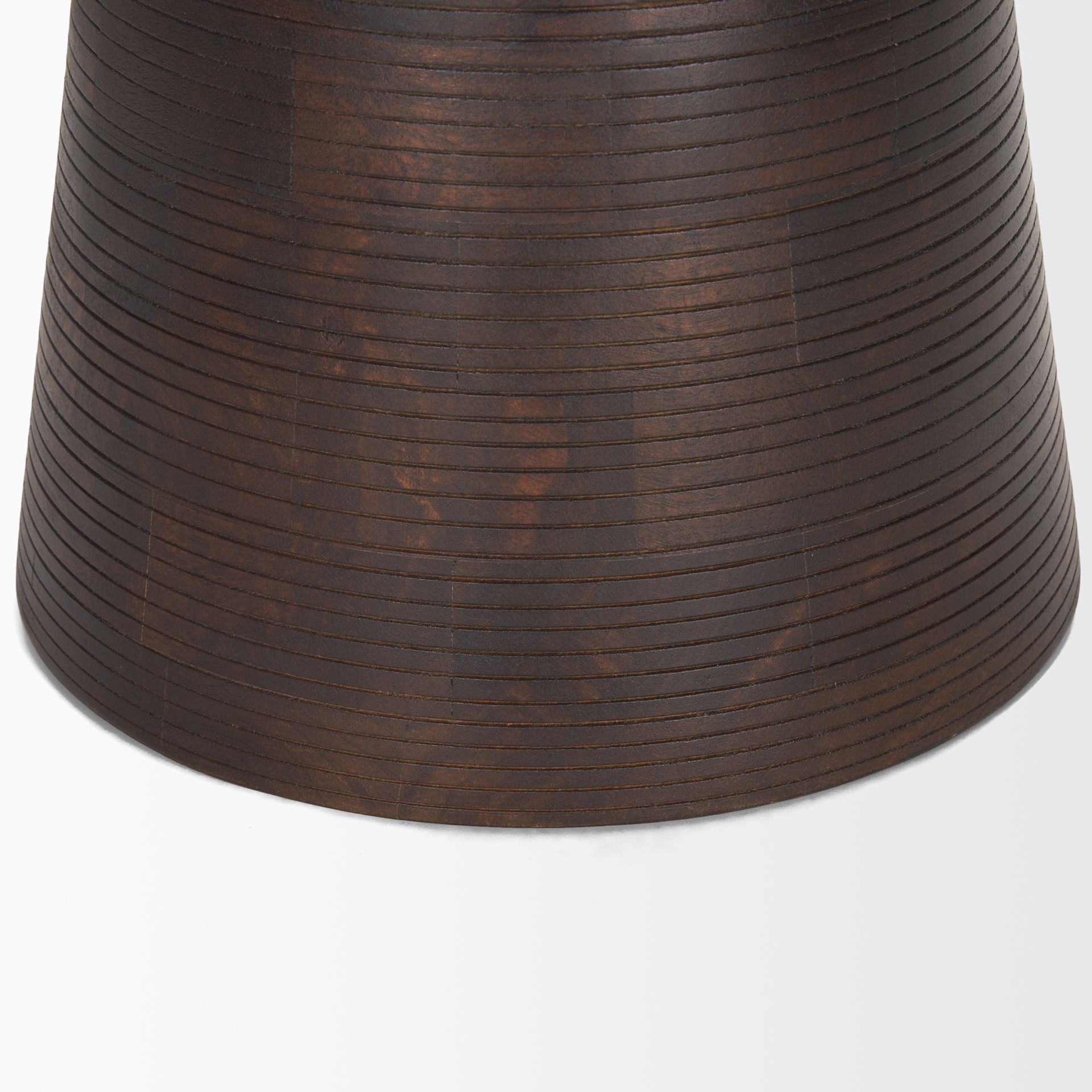 Novell Dark Brown Wood Pedestal Accent Table large image 