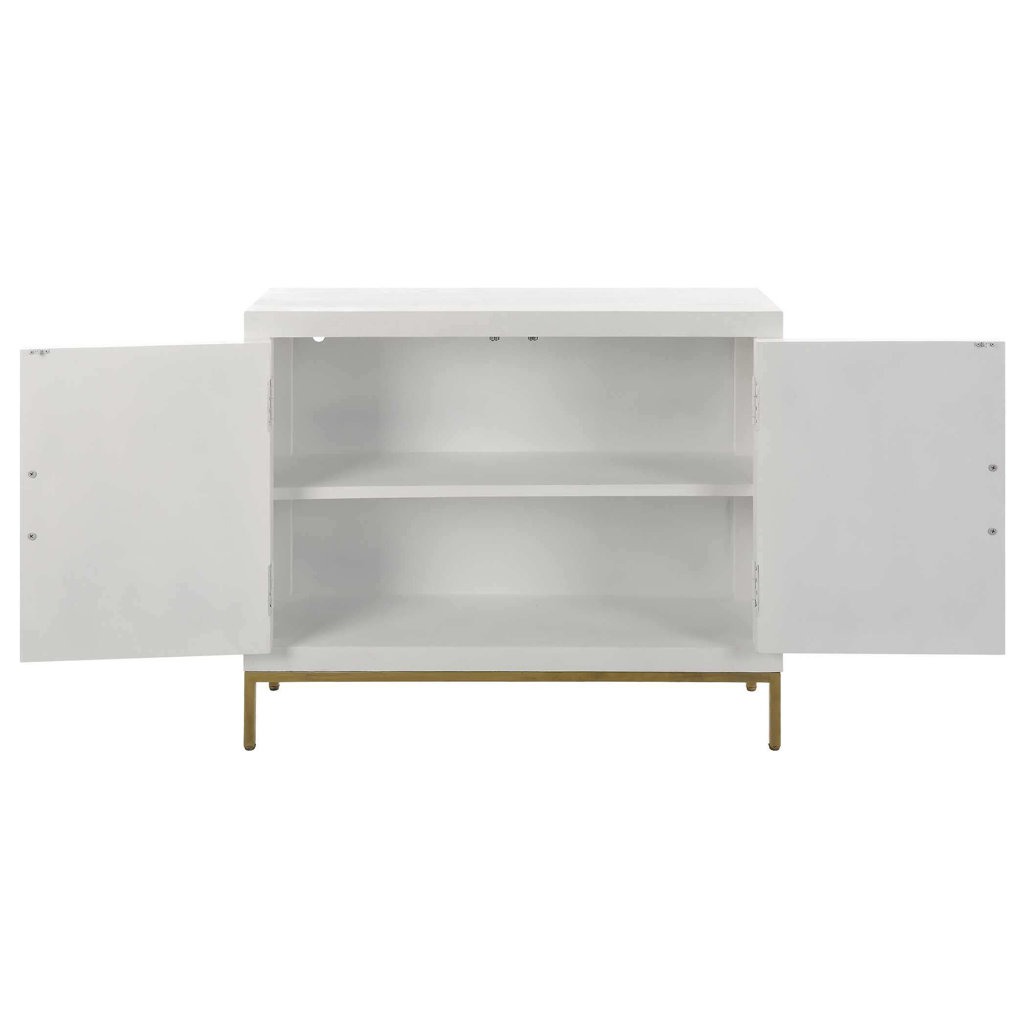 Front Range White 2 Door Cabinet, Furniture by Uttermost, 40.25" width x 34" height x 13" depth View 9