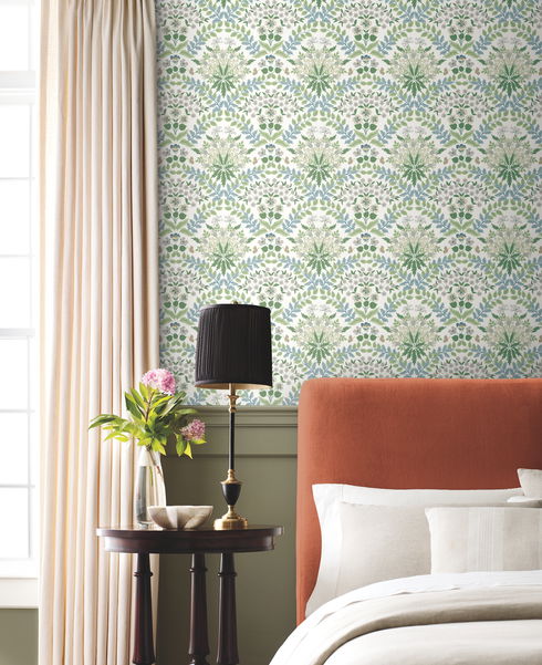 Bramble White & Blue Wallpaper