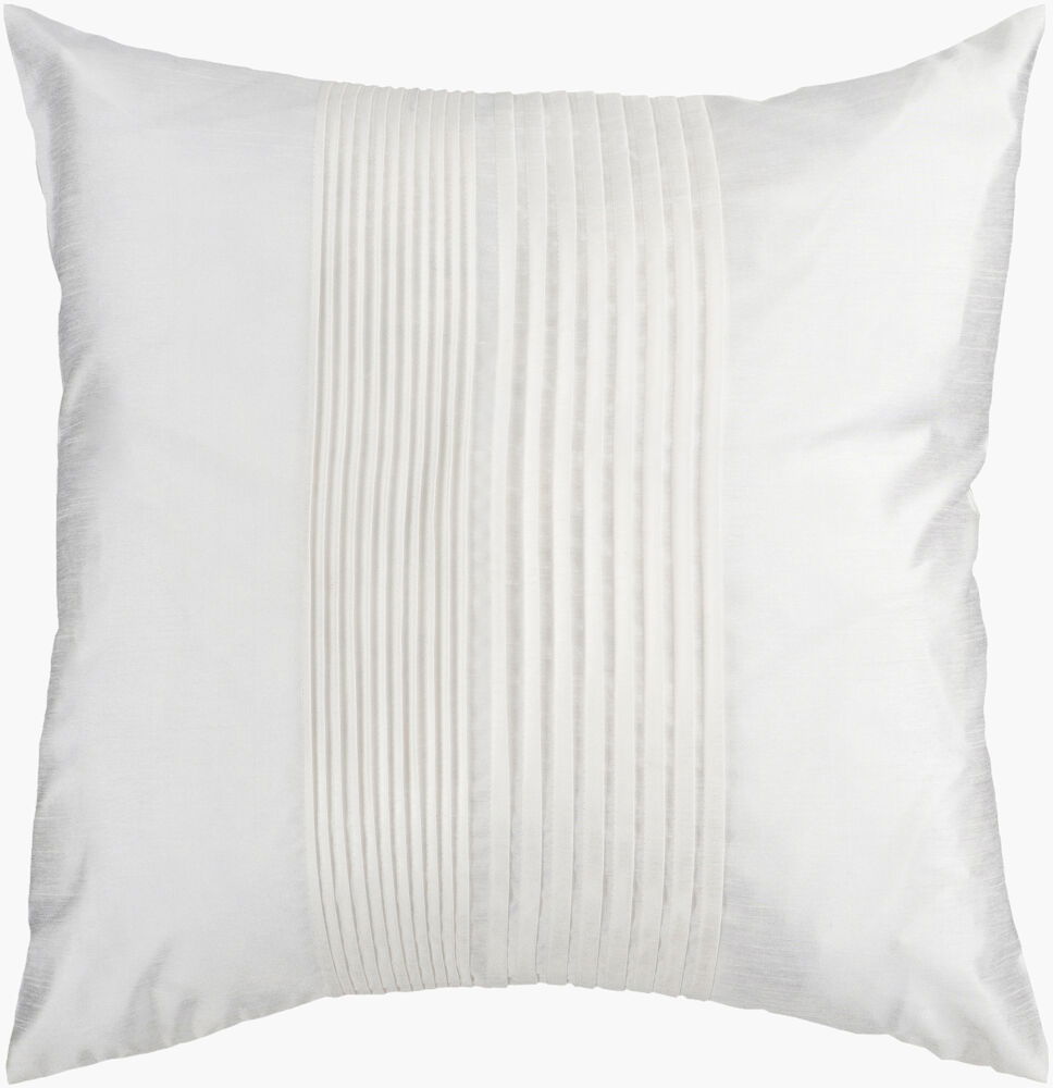 Solid Pleated Accent Pillow, Decorative Pillow by Surya, 18" length x 18" width