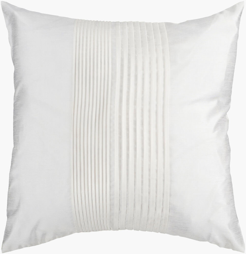 Solid Pleated Accent Pillow Poly, Decorative Pillow by Surya, 18" length x 18" width