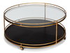 Trolley Round Cocktail Table, by Sarreid, 3'6" length x 3'6" width x 1'5" height thumbnail 7