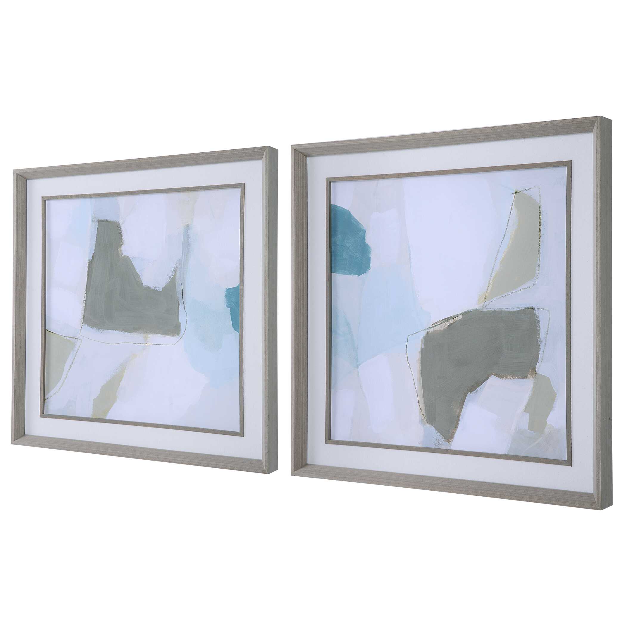 Mist Shapes Framed Prints Set/2, Painting by Uttermost, 25.37" width x 25.37" height x 2" depth View 5