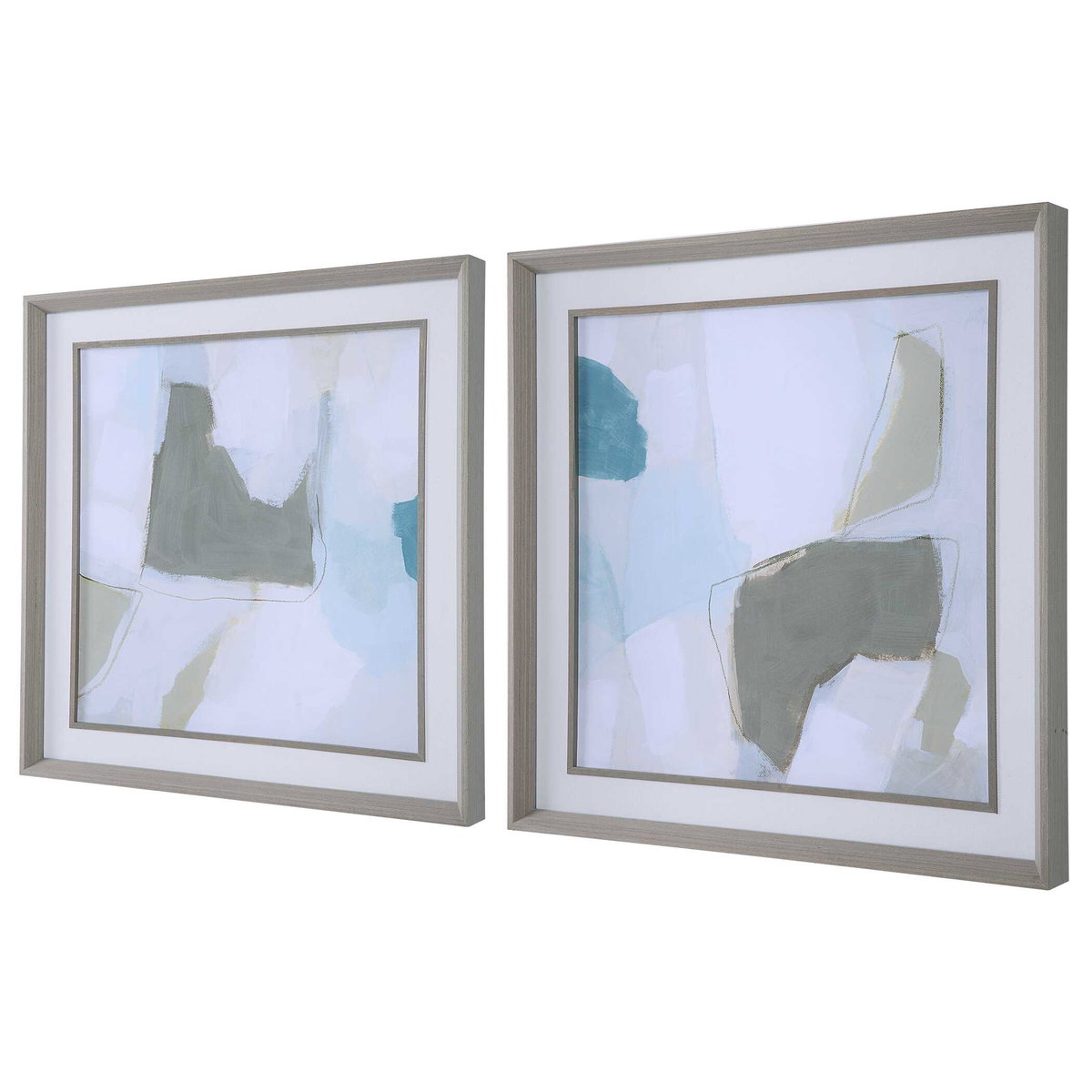 Mist Shapes Framed Prints Set/2, by Uttermost, 2'1.37" width x 2'1.37" height x 2" depth View 5