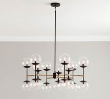 Online Designer Dining Room Reese Metal Round Chandelier, Bronze & Tumbled Brass