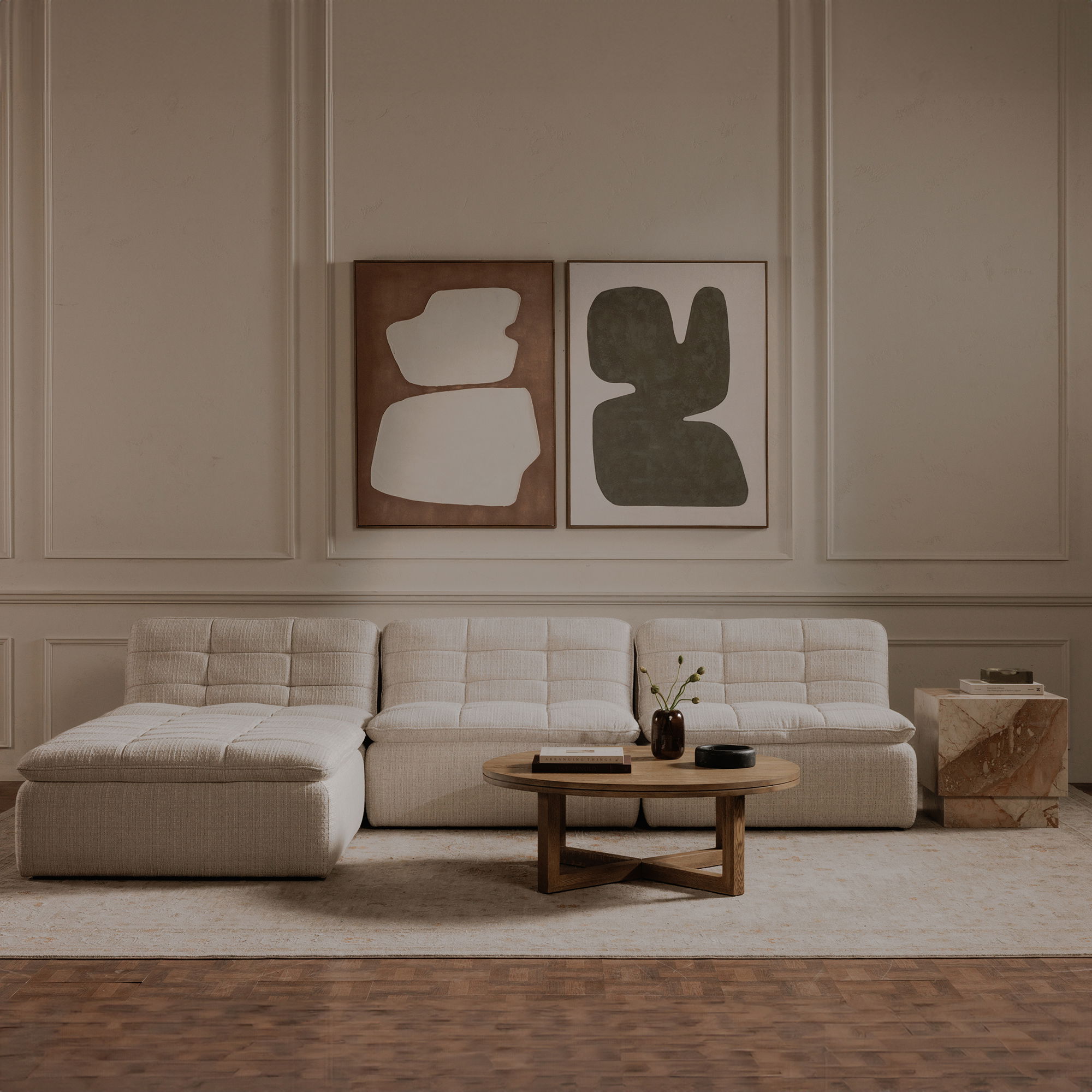 Joel Coffee Table Natural, by Moe's Home, 42" width x 15" height x 42" depth View 9