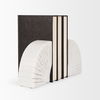 Stept White Marble Bookends with rough carving (set of 2), by Mercana, 4.5" length x 2.5" width x 5.5" height thumbnail 4