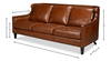 Philipe Distilled Leather Sofa Brown, by Sarreid, 7' width x 3' height thumbnail 15
