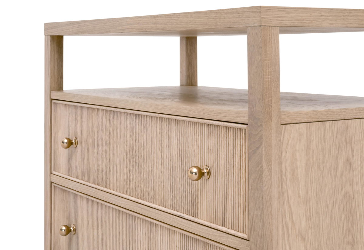 Highland Open Shelf 2-Drawer Nightstand, by Essentials for Living, 34" width x 30" height x 17" depth View 6