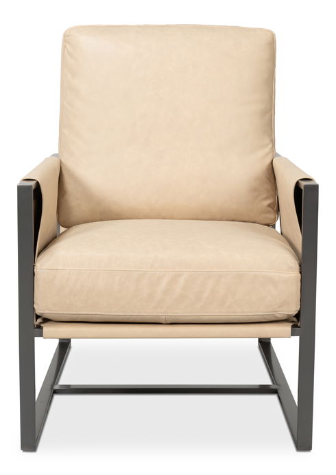 Edmonds Distilled Leather Chair,White