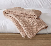 Online Designer Bedroom Cloud Linen Blanket, King/Cal. King, Camel