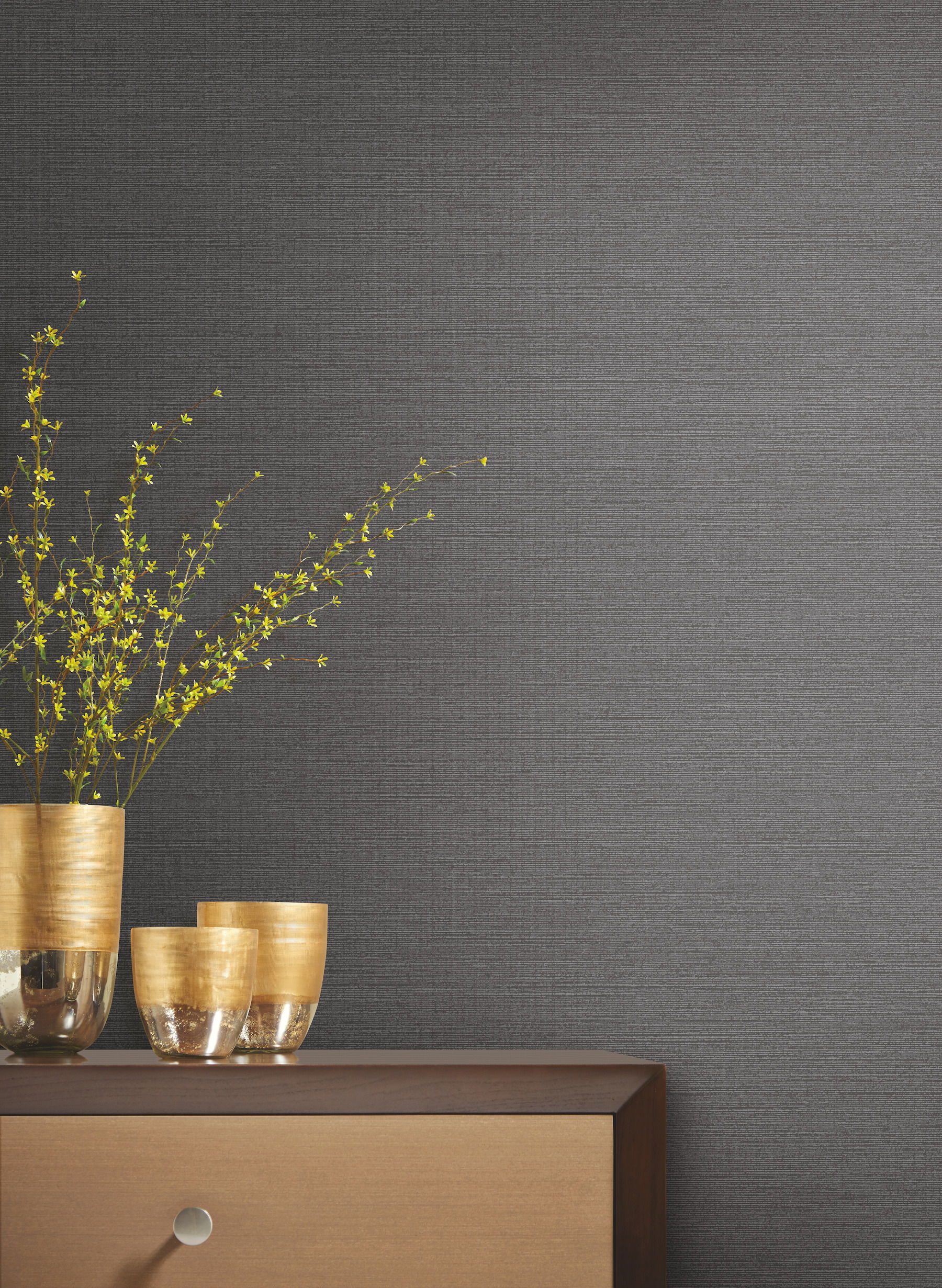 Shining Sisal Grey Metallic Wallpaper, by York Wall, 33' length x 1'9" width x 0.02" depth View 3