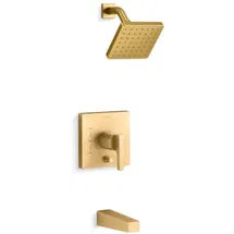 Online Designer Bathroom Honesty Tub and Shower Trim Package with 2.5 GPM Single Function Shower Head and Katalyst Spray Technology and valve