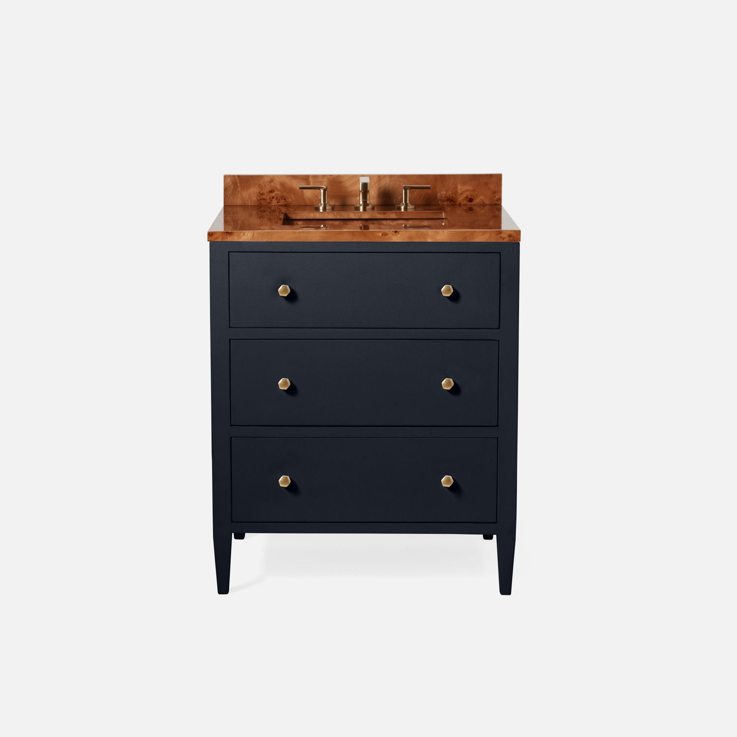 JARIN, Vanity, Freestanding, Dark Navy, 28'Lx22'Wx33'H, Faux Belgian Linen. large image 