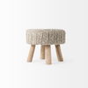 Bina  Taupe 4 Legged Wool Stool thumbnail 4
