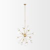 Barbara Brushed Gold Metal with Frosted Glass Globes  18-Light Chandelier, by Mercana, 48.82" length x 48.82" width x 48.82" height thumbnail 4