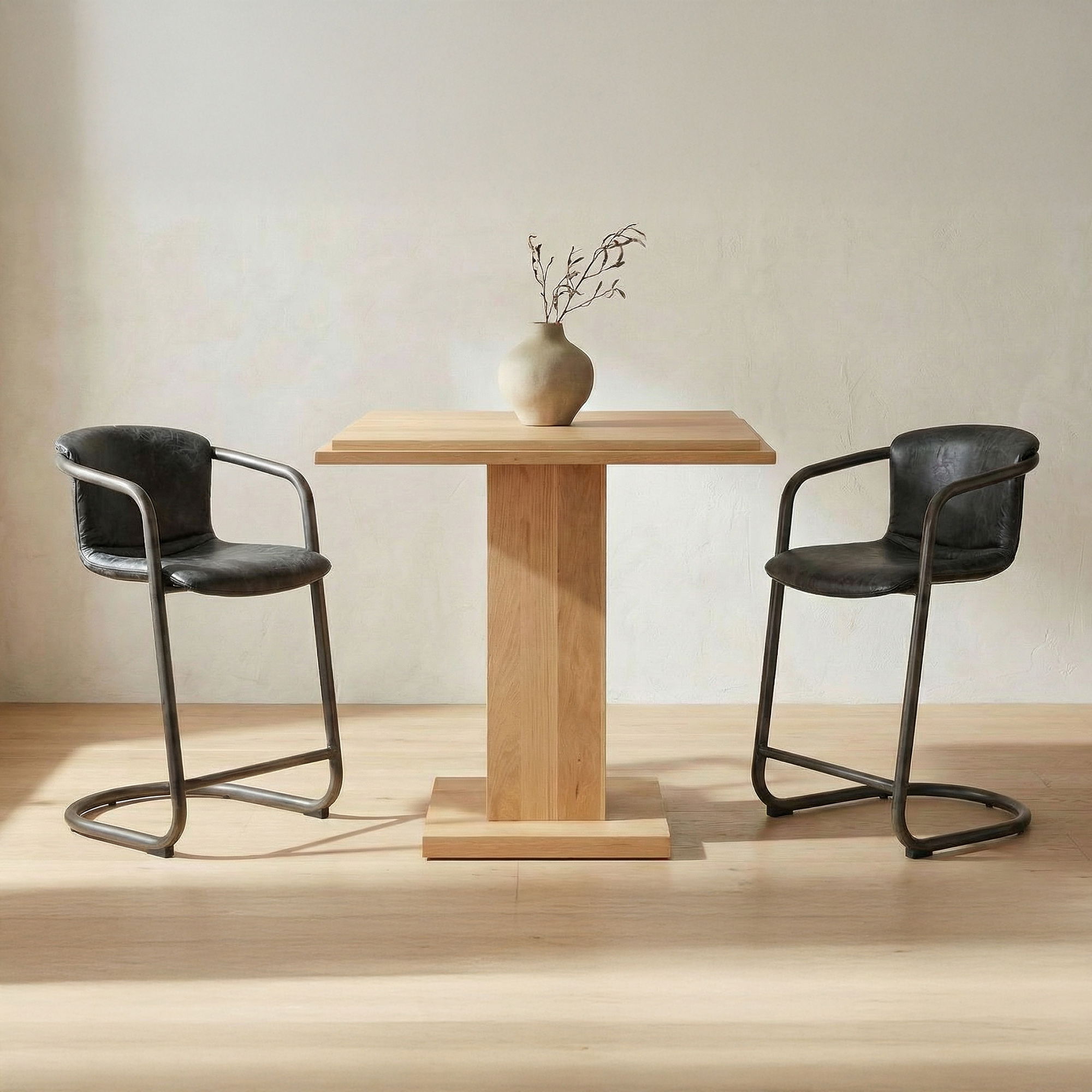 May Counter Table Natural Oak, Counter & Bar Table by Moe's Home, 35" width x 36" height x 35" depth View 4