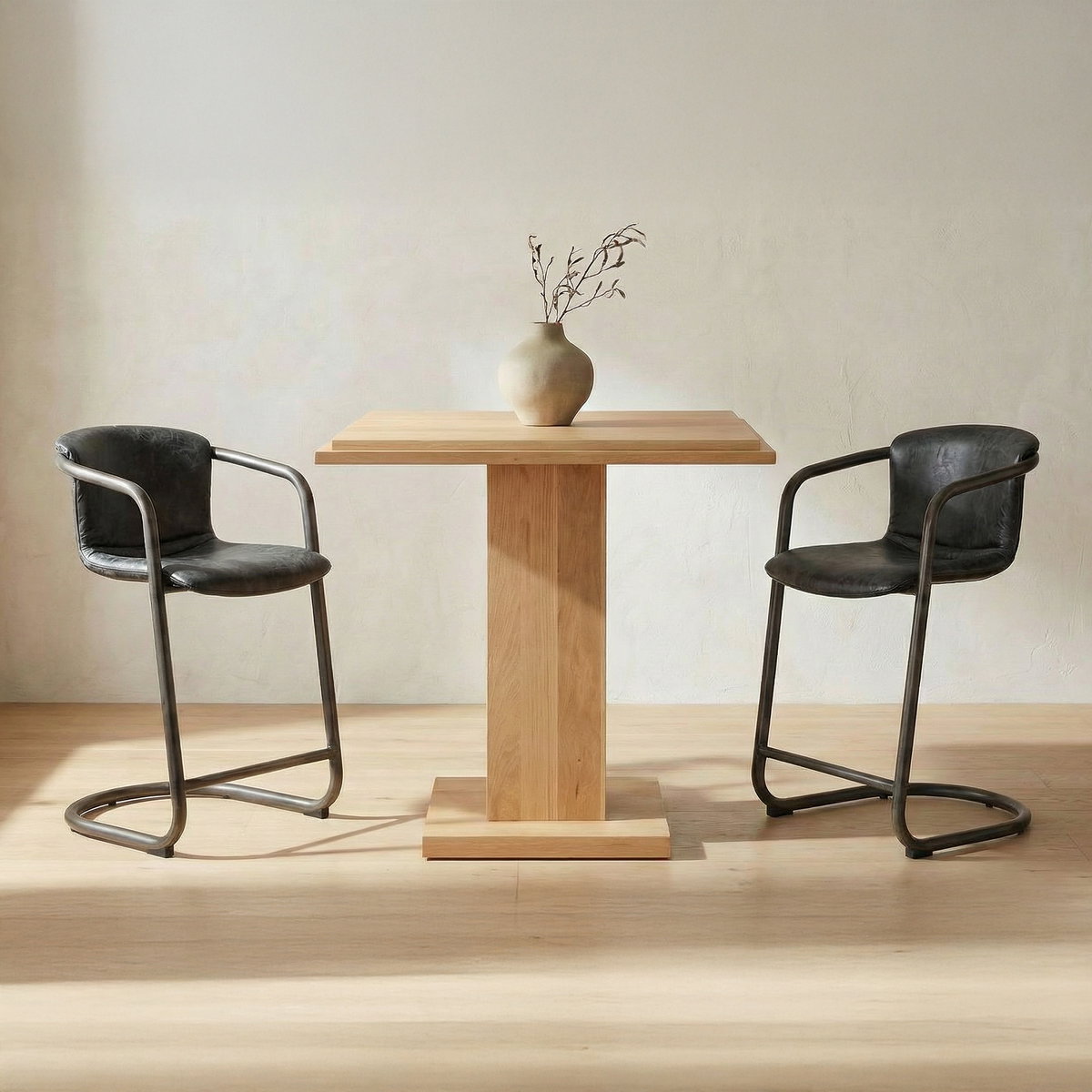 May Counter Table Natural Oak, Counter & Bar Table by Moe's Home, 35" width x 36" height x 35" depth View 4