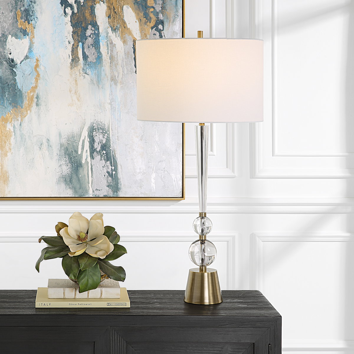 Annily Crystal Table Lamp, by Uttermost, 17" width x 36.75" height x 17" depth View 2